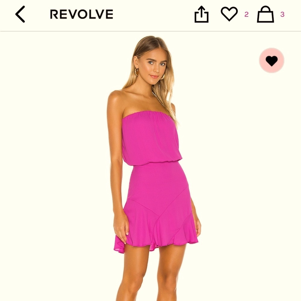 Strapless and comfortable hot pink dress
